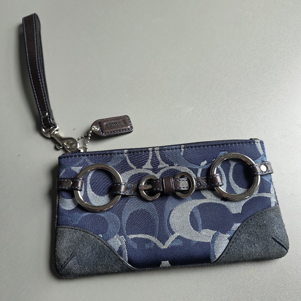 Coach Y2k Optic Navy Blue Wristlet